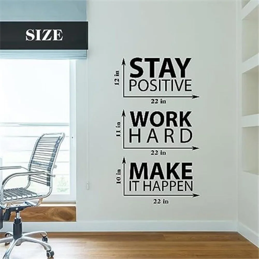 Stay Positive Work Hard Wall Decal Motivational Vinyl Quote Inspirational Decor